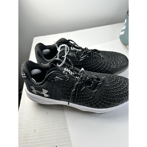 Under Armour Charged Black Metal Softball Cleats Womens 8 New - Picture 1 of 9